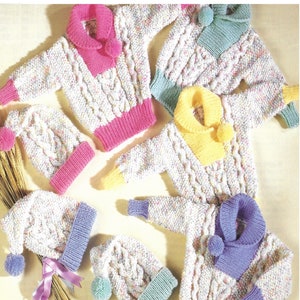 Instant Download  PDF - Beautiful Aran Jumper & Hat Knitting Pattern (252)