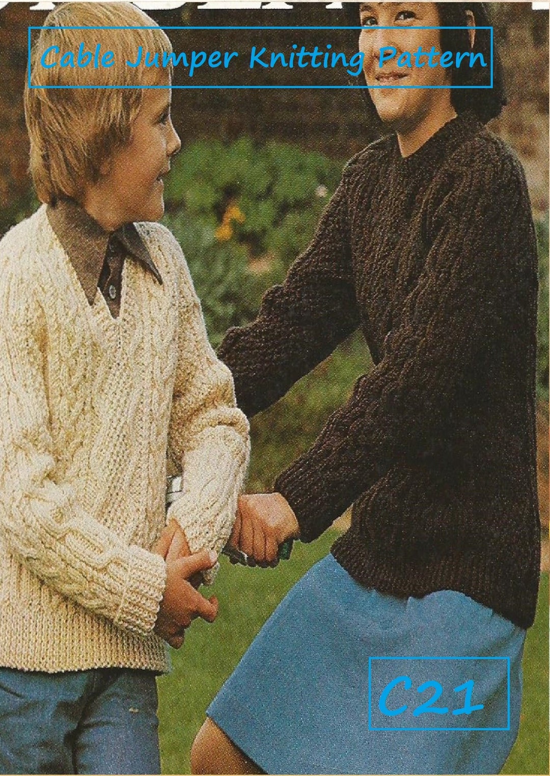 Instant Download - PDF- Cable Aran Jumper Knitting Pattern (C21) - Etsy