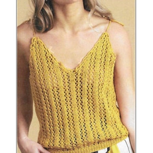 Instant Download - PDF- Beautiful Camisole Vest Top Knitting Pattern (K216)