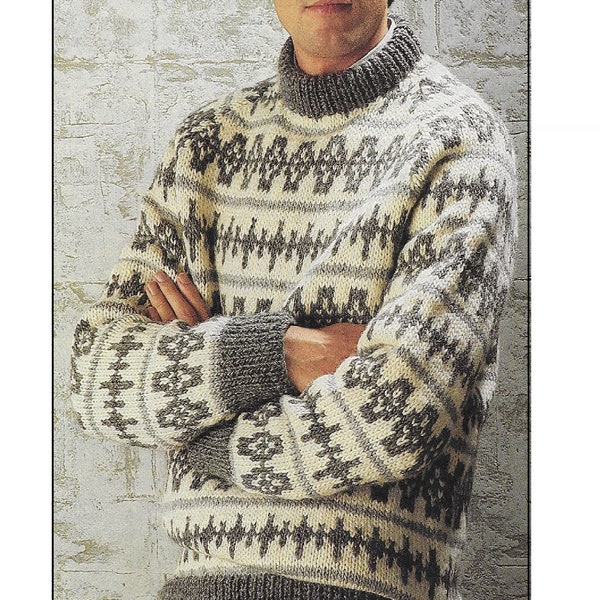 Instant Download - PDF- Men's Fair Isle Jumper Knitting Pattern (K201)