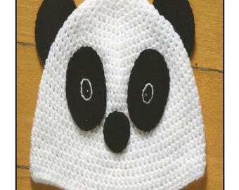 Panda Hat Crochet Pattern: UK Terminology (PDF Download) CA33