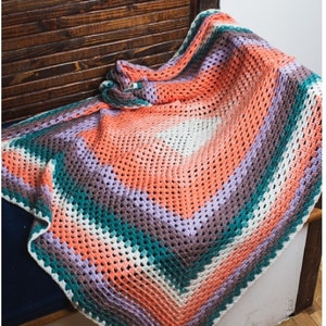 Instant Download - PDF- Beautiful Easy Granny Square Blanket Crochet Pattern (H87)