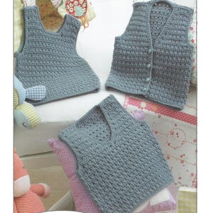 Baby Waistcoat Vest, Easy Crochet Pattern PDF Download (CB54)