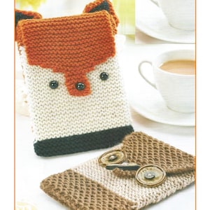 Home Owl or Fox E-Reader Case Knitting Pattern PDF Download (H38)