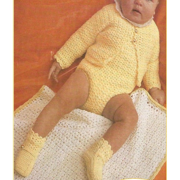 Ensemble barboteuse VINTAGE pour bébé, motif au crochet (téléchargement PDF instantané) CB45