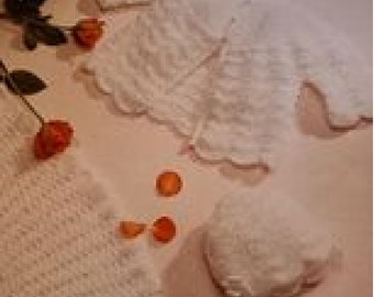 Matinee Set Knitting Pattern: Vintage Baby Coats, Bonnet & Shawl (Instant download PDF) 254