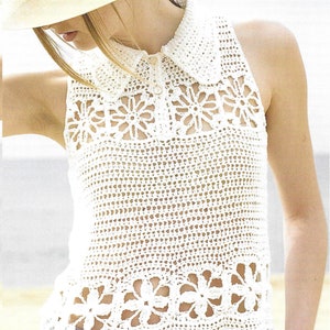 Instant Download - PDF- Beautiful Collar Top Crochet Pattern (AD167)