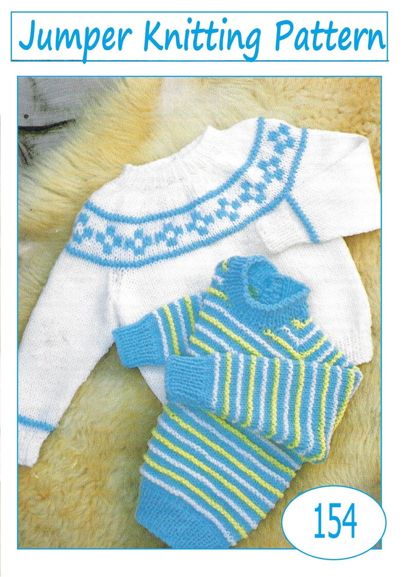Vintage Jumper Knitting Pattern (instant Download PDF) 154 - Etsy