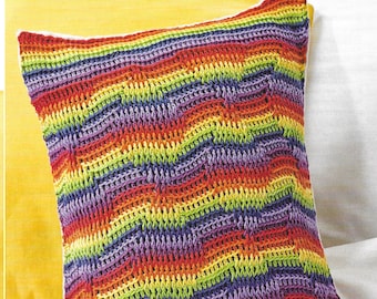Home Rainbow Cushion Crochet Pattern PDF download  (H39)