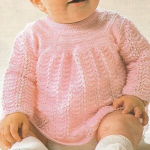 PnAPatterns -Instant Download - PDF-  Beautiful Angel Top/ Dress Vintage Knitting Pattern, Size Birth to 8 months (121)