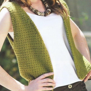 Waistcoat Crochet Pattern: Aran Yarn Vest (Instant Download PDF) AD78
