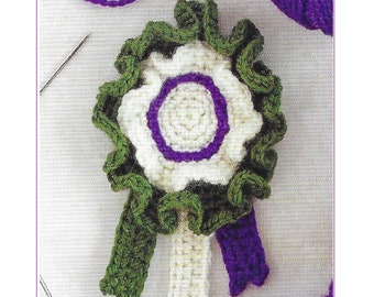 Free Crochet Ribbon Patterns.pdf Crochet Prize Ribbon Pattern: Rosette, Red White and Blue (PDF) - Etsy