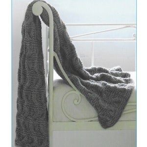 Instant Download - PDF- Beautiful Cable Throw Knitting Pattern (H148)