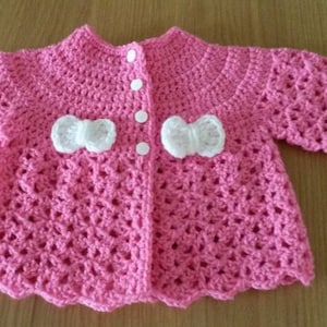 Instant Download - PDF- Beautiful Matinee Coat with Bows Crochet Pattern (CB77)