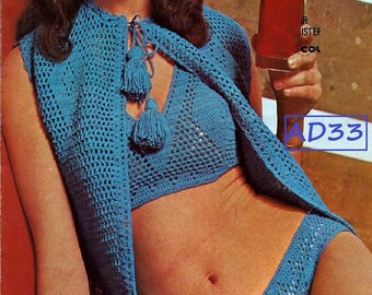 Vintage 4-laags bikinihaakpatroon pdf-patroon (AD33)
