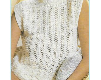 Ladies 4 ply Lacy Top Knitting Pattern PDF Download (K195)
