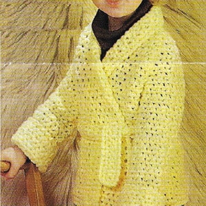 PnAPatterns- Instant Download PDF - Belted Cardigan Crochet Pattern Chest 20 up to 24 inches (CC31)
