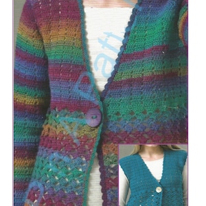 Instant Download - PDF- Beautiful Cardigan & Waistcoat Crochet Pattern with larger sizes (AD31)
