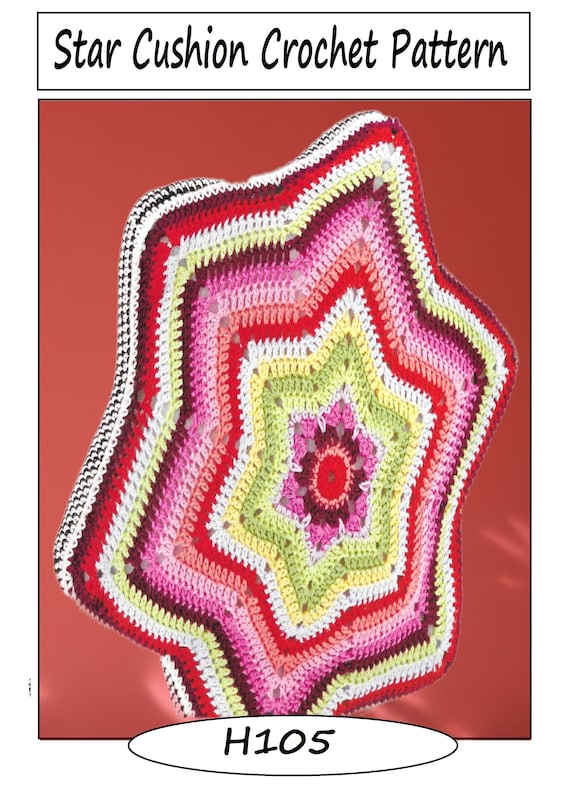 Descarga instantánea PDF Patrón de crochet para cojín de estrella (H105)