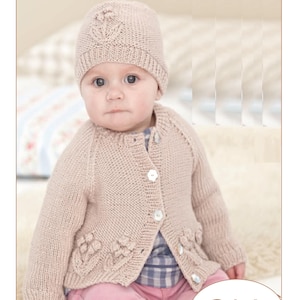 Cardigan & Hat Knitting Pattern: Bamboo DK yarn (Instant download PDF) 314