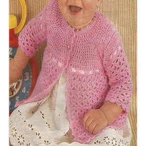 PnAPatterns -Instant Download - PDF- Beautiful Matinee Coat Crochet Pattern Sizes 17 to 20 inch (CB14)