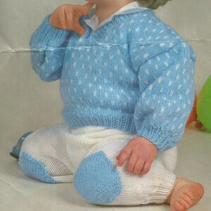 Instant Download - PDF-  Beautiful V. Neck Jumper& Trousers Knitting Pattern (88)