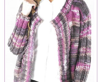 Ladies Super Chunky Cardigan & Jumper Knitting Pattern Chest 30 up to 48 inches PDF Download (K475)