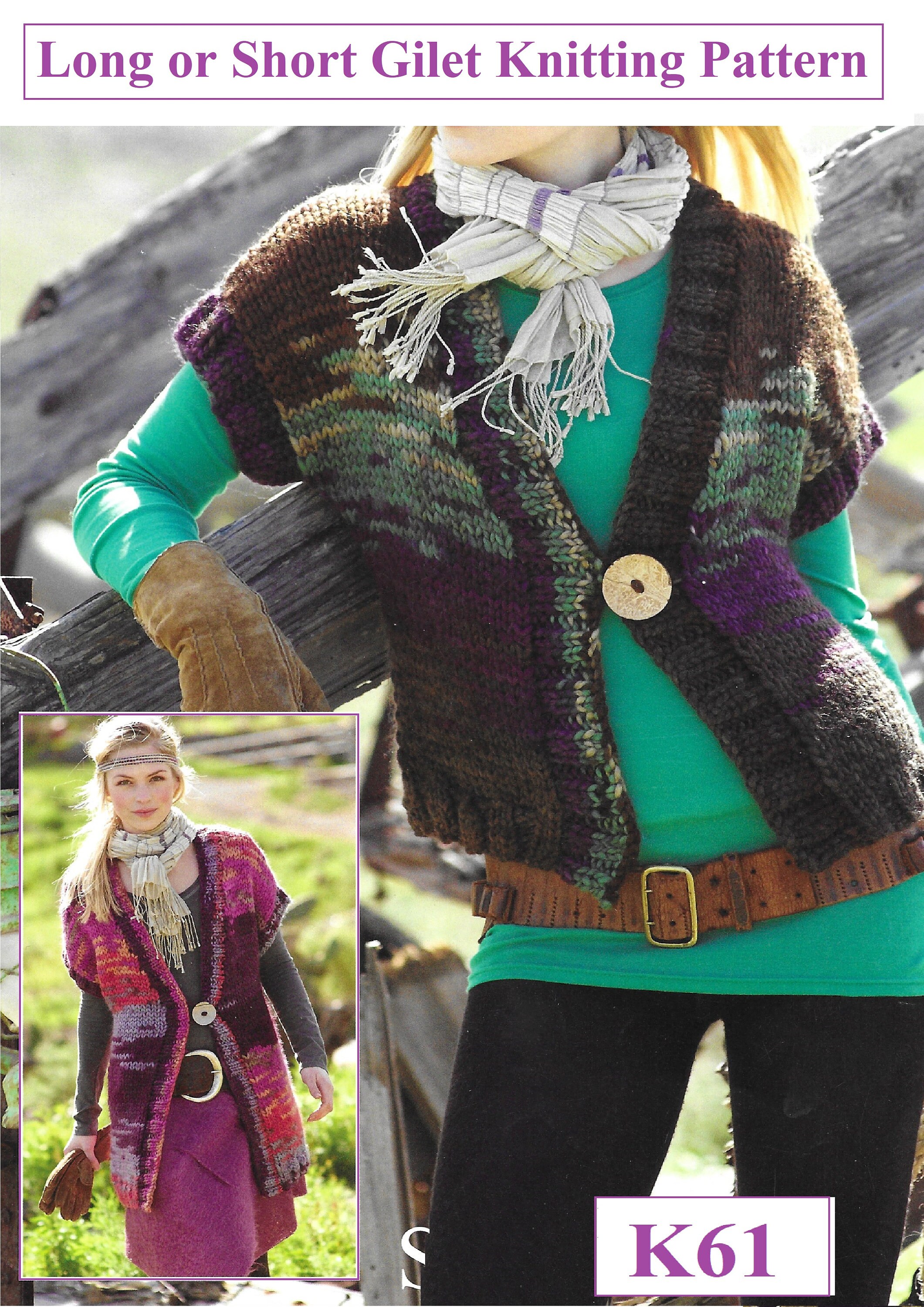 Instant Download PDFLovely Gilet Knitting Pattern K61 Etsy