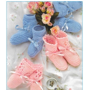 Instant Download - PDF-  Beautiful Baby Mitts & Booties Knitting Pattern (354)