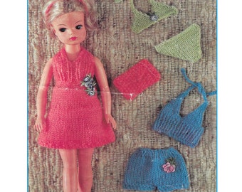 Instant Download - PDF- Beautiful Sindy Dolls Outfits Set Knitting Pattern (Doll 22)