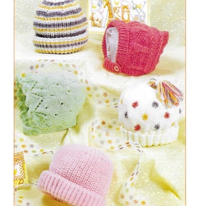 Instant Download - PDF-  Beautiful Baby Hats Knitting Pattern (381)