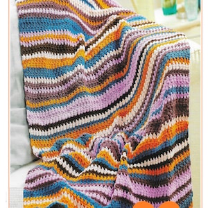 Instant Download - PDF- Beautiful Stripe Baby Blanket Crochet Pattern (CB179)