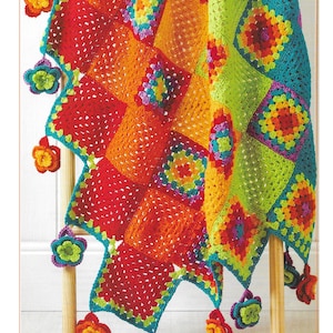 Instant Download - PDF- Beautiful Granny Square Blanket/Throw Crochet Pattern (H157)
