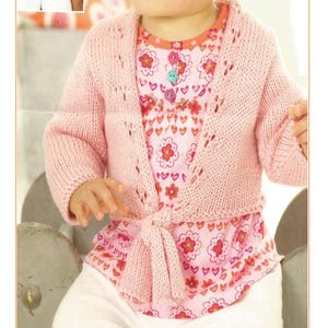 Tie Front Baby Cardigan Knitting Pattern (PDF) 13