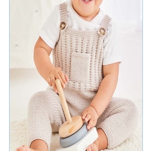 Instant Download - PDF- Beautiful Baby Dungarees/Romper Knitting Pattern (410)