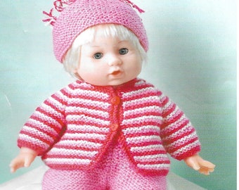 Instant Download - PDF- Beautiful Dolls Jacket Pants & Hat Knitting Pattern (Doll 7)