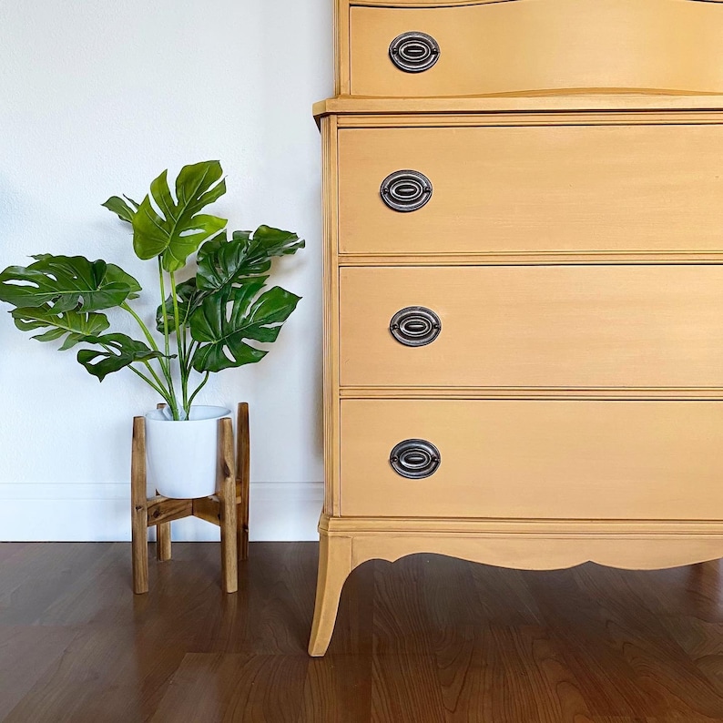 SOLD- Gorgeous Mustard Yellow Tall Dresser Chest of Drawers Antique ...