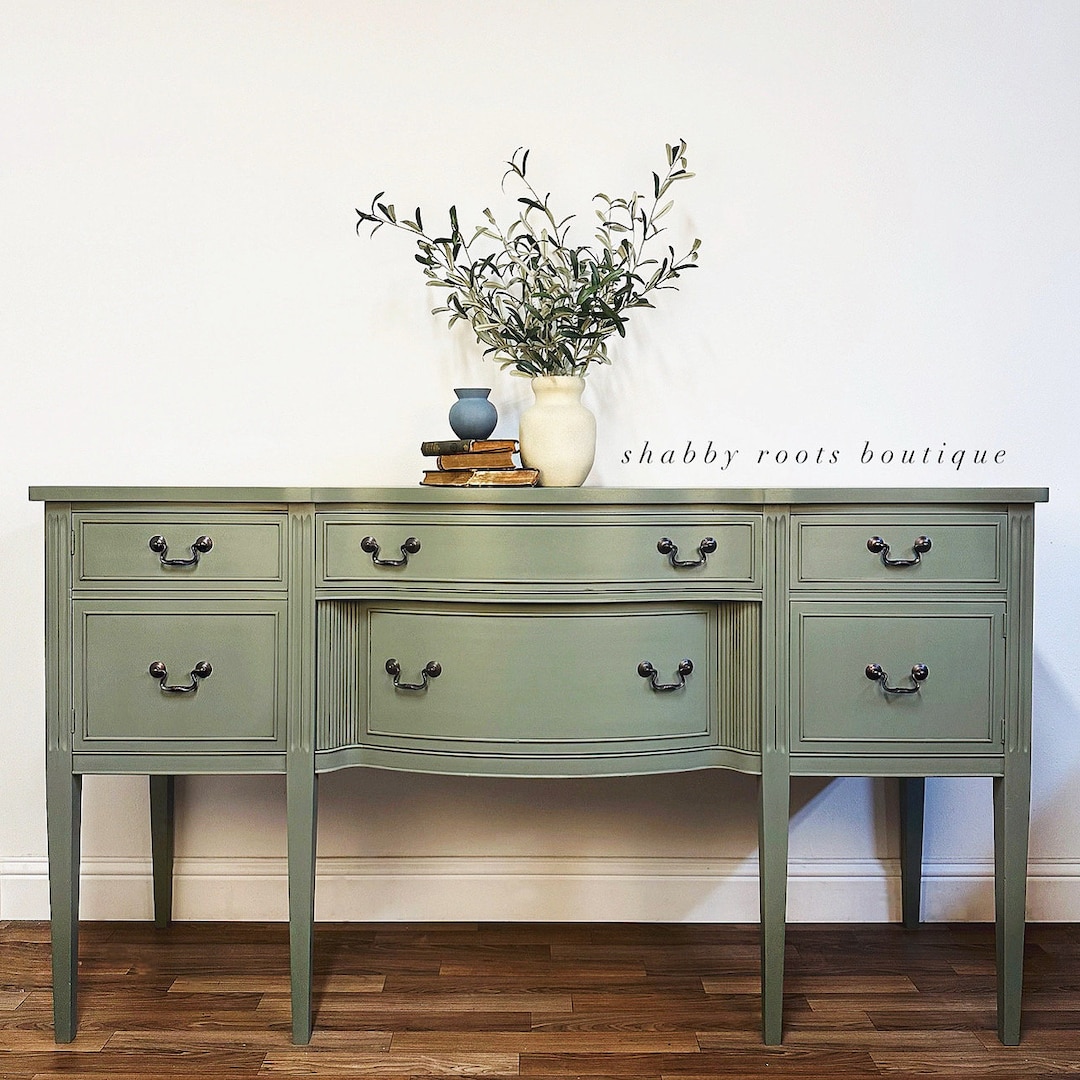SOLD- Antique Sage Green Buffet Sideboard Gorgeous Federal Mahogany ...