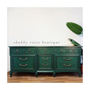 SOLD OUT- Emerald Green Dresser vintage mid century modern chest of drawers 9 drawers San Francisco, CA