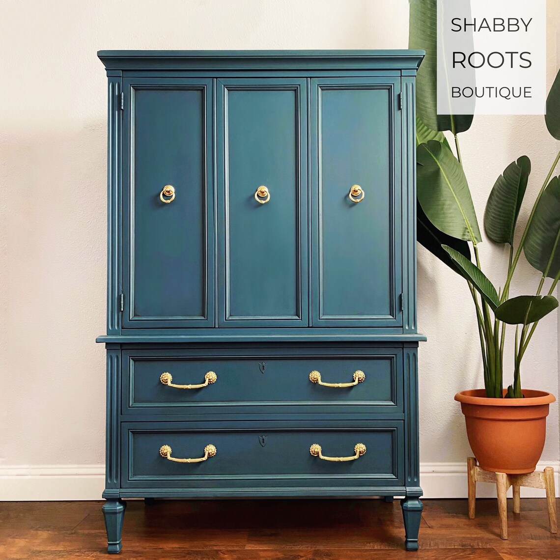 SOLD Beautiful Blue Dresser tall chest of drawers vintage Etsy