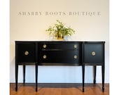 SOLD- Antique Black Buffet sideboard classic federal style credenza server by Huntley Furniture San Francisco CA