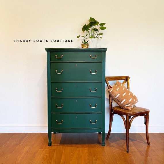 Soldpretty Vintage Green Dresser, Art Deco Dresser, Post Modern