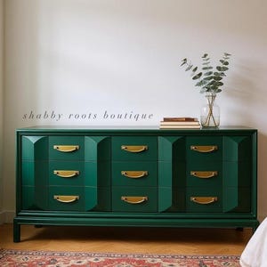 green mid century dresser Vintage Modern - Emerald Green- FREE SHIPPING! San Francisco Bay Area sizing:12.16.XXL