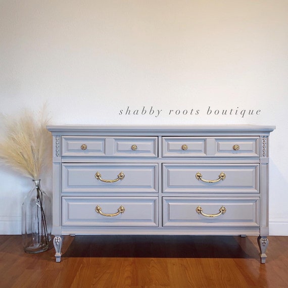 Darling Vintage 6-drawer Chest of Drawers Light Gray / Grey Dresser or  Changing Table in Nursery. San Francisco CA - Etsy