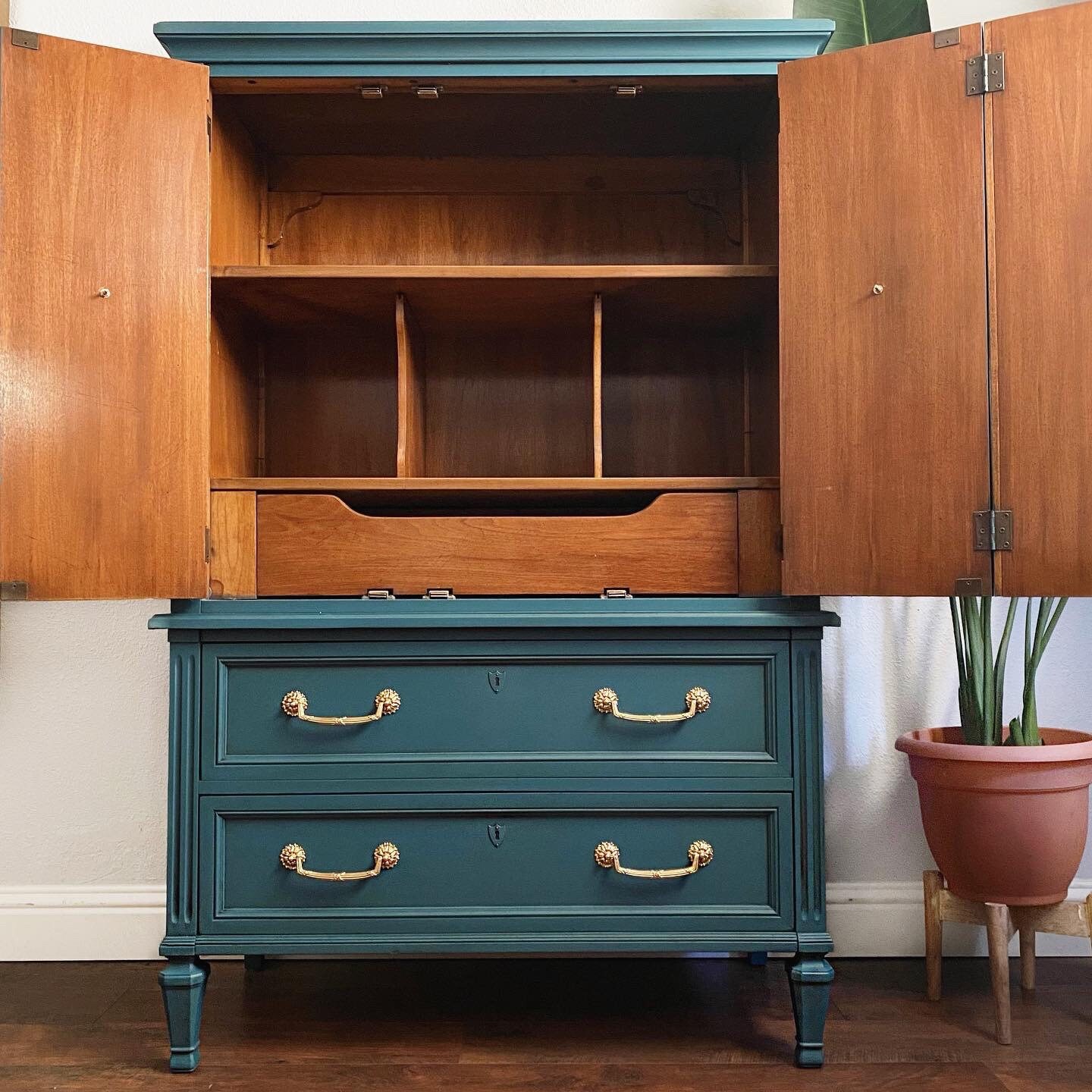 SOLD Beautiful Blue Dresser Tall Chest of Drawers Vintage Etsy