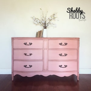 SOLD Pink French Provincial Dresser. Changing table, girls room dresser chest of drawers. For your little princess Antique shabby chic image 2