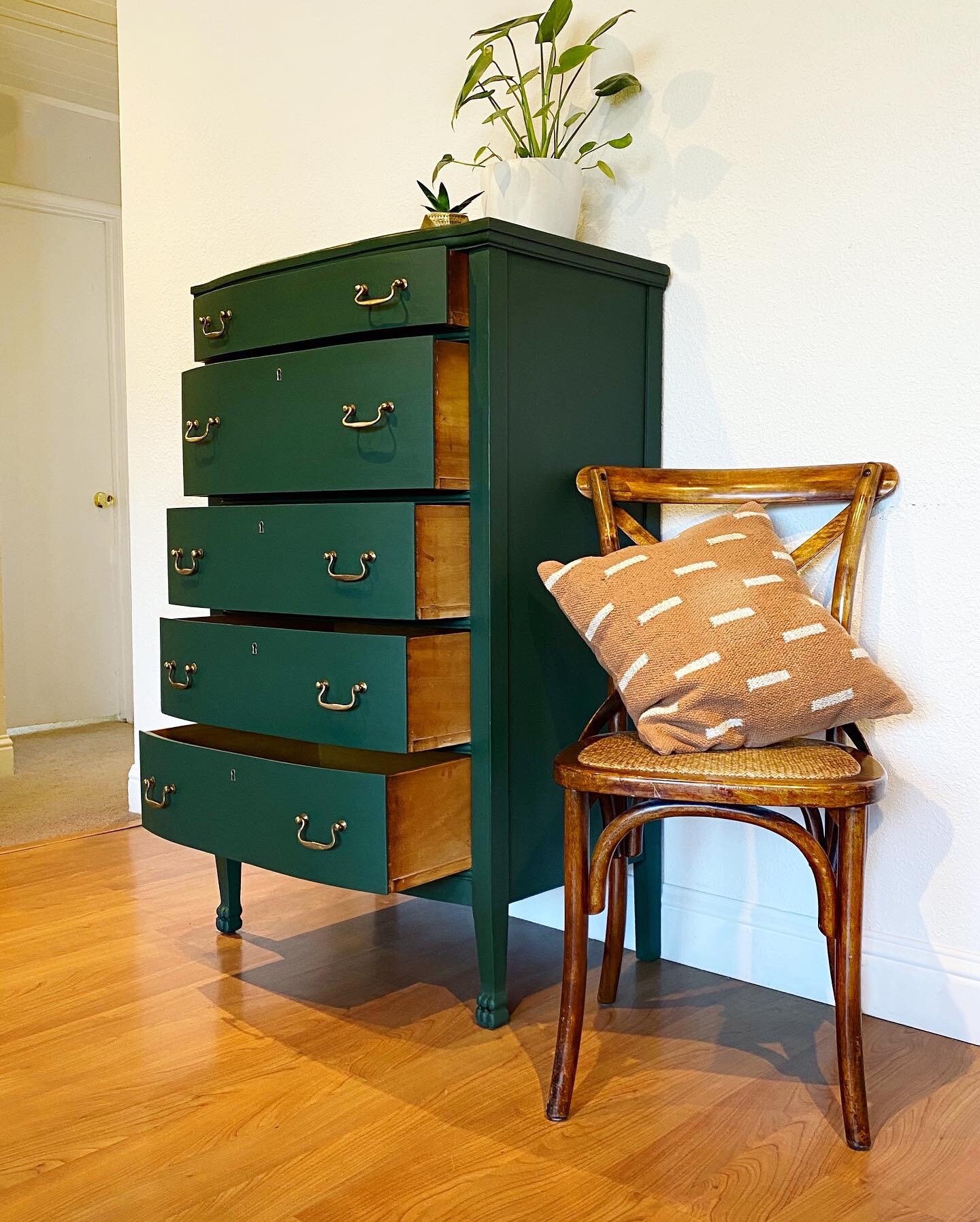 SOLD Tall Antique Emerald Green Dresser Chest of Drawers Narrow and  Slender. San Francisco Bay Area 