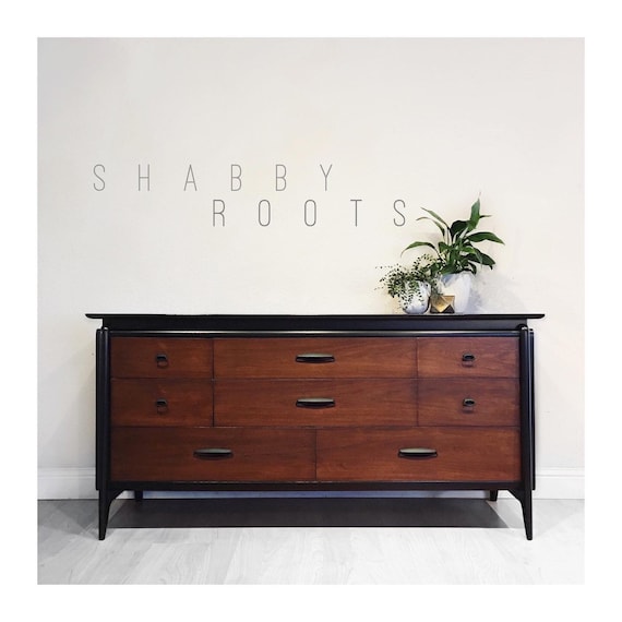 SOLD Mid Century Modern Dresser Credenza Solid Wood Vintage Drexel