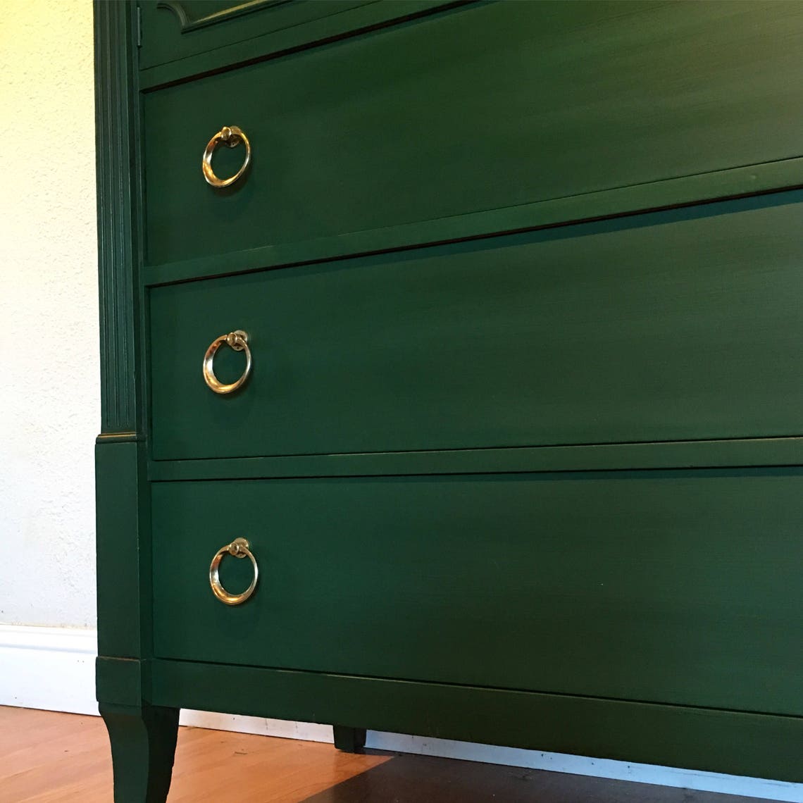 NEW Emerald Green vintage tall dresser. Beautiful cabinet | Etsy
