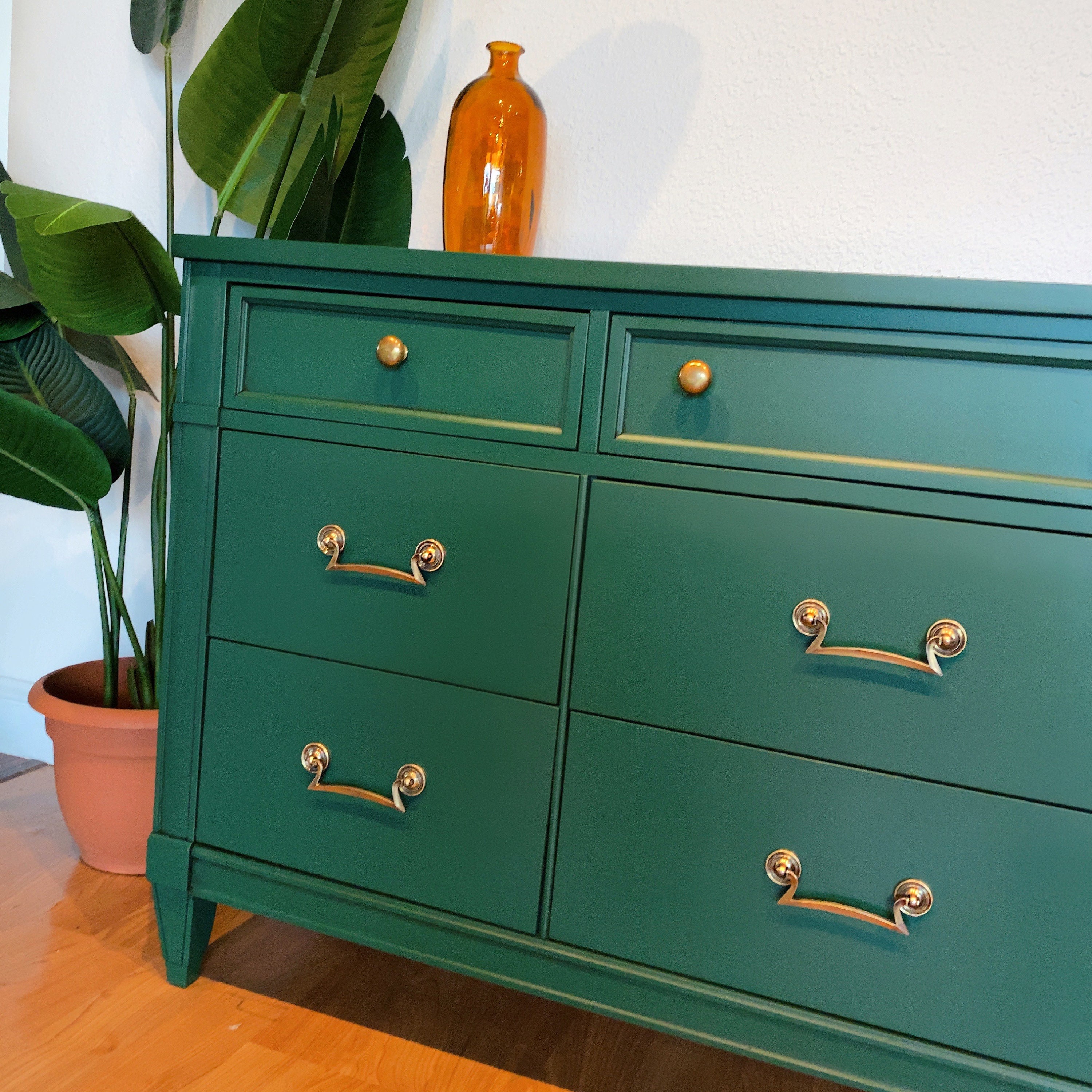 SOLD Tall Antique Emerald Green Dresser Chest of Drawers Narrow and  Slender. San Francisco Bay Area 
